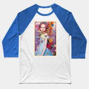 Stunning Alice in Wonderland painting of girl and flowers Baseball T-Shirt